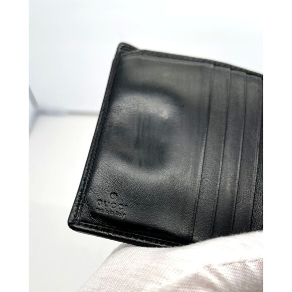 GUCCI Horse Bit clasp GG Logo Brown Canvas Leather trim Bifold Wallet Italy made - Picture 10 of 16